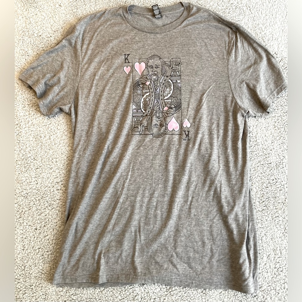 King of Memes DiCaprio Hearts Card Vegas Sahara Casino Men’s Gray Tee Size XL